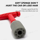 SEAMETAL Car Wheel Hub Nut Cleaning Brush Steel Ring Screw Gap Brush