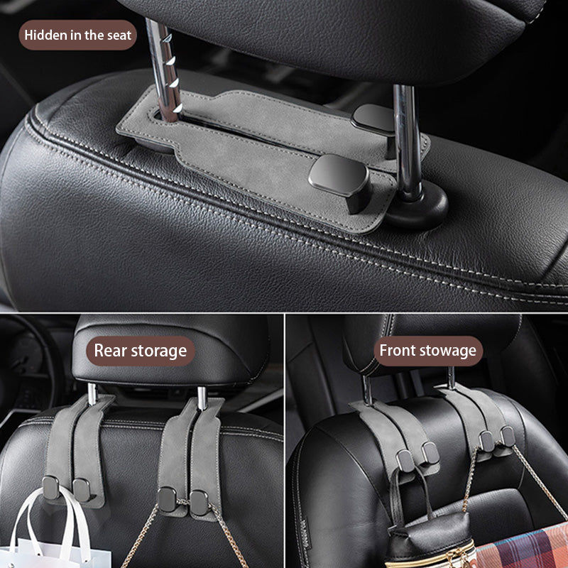 SEAMETAL Double Hidden ABS Car Hook Auto Seat Back Upgrade Rear Seat Car Bag Storage