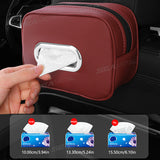 SEAMETAL Multi-Functional PU Leather Car Tissue Box Holder Storage Organizer