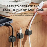 SEAMETAL 10Pcs Cable Clips Organizer, Strong Adhesive Cord Holder, No Drilling Required,