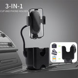 SEAMETAL Car Water Cup Holder Multifunction 3 In 1 Phone Mount  Stand