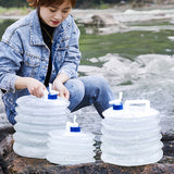 SEAMETAL 5/10/15L Outdoor Collapsible Bucket Foldable Water Bag Survival Water Storage Portable Water Carrier Container Camp