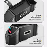 SEAMETAL Car Seat Back Organizer with Dual Cup Holders, Tissue Box, and Phone Storage