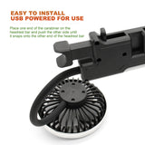 USB Car Fan for Backseat 3 Speeds Headrest Electricfan with LED Lights