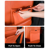 SEAMETAL Leather Car Trash Can Magnetic Seat Back Hanging Hidden Storage Bag Vehicle Interior Organizer Creative Car Accessories