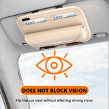 SEAMETAL PU Leather Car Visor Glasses Holder Universal Atuo Sunshade Glasses Bag