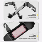 SEAMETAL Car Seat Back Organizer with Dual Cup Holders, Tissue Box, and Phone Storage