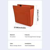 SEAMETAL Leather Car Trash Can Magnetic Seat Back Hanging Hidden Storage Bag Vehicle Interior Organizer Creative Car Accessories