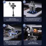 SEAMETAL  360°Adjustable Car Cup Holder Expander With Tray Phone Holder