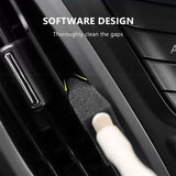 SEAMETAL 10pcs Car Cleaning Brush Wooden Handle Air Conditioning Vent Cleaning Brush Car Interior Gap Dust Removal Tool