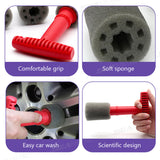 SEAMETAL Car Wheel Hub Nut Cleaning Brush Steel Ring Screw Gap Brush