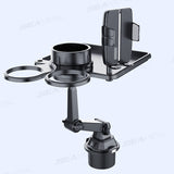 SEAMETAL  360°Adjustable Car Cup Holder Expander With Tray Phone Holder