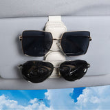 SEAMETAL Car Glasses Clip Leather Card Holder Magnetic Sun Visor Organizer