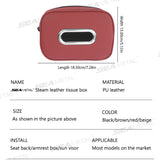 SEAMETAL Multi-Functional PU Leather Car Tissue Box Holder Storage Organizer