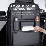 SEAMETAL PU Leather Car Seat Back Organizer With Pockets Kick Mats