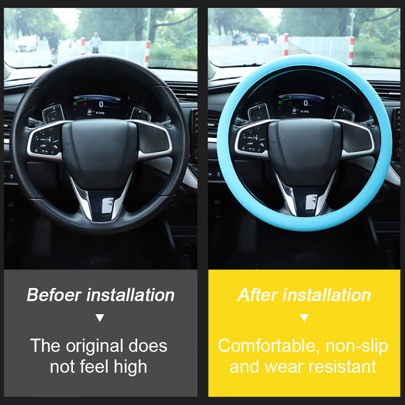 SEAMETAL Silica Gel Car Steering Wheel Covers Interior Auto Steer Cover Protector