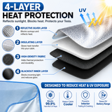 SEAMETAL Foldable Car Windshield Sun Shade, Blue Reflective Front Window Cover for Parked Cars