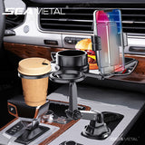 SEAMETAL  360°Adjustable Car Cup Holder Expander With Tray Phone Holder