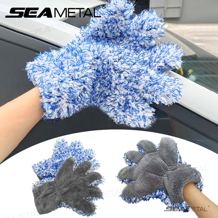 SEAMETAL Microfiber Car Wash Gloves Plush Ultra-Soft Car Washing Mitt