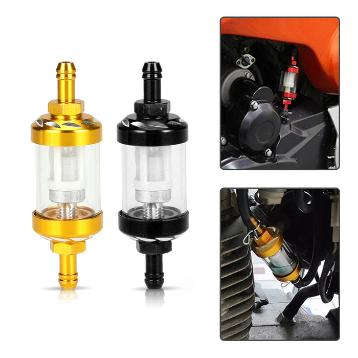 SEAMETAL Aluminum Alloy Motorcycle Fuel Gasolines Oil Filter for Moto for ATV Motorcycles Dirt Fuel Filter