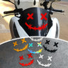 SEAMETAL Waterproof Reflective Stickers for Motorcycle Helmet, Demon Smiling Face Decal, Auto Body Decoration, Car Sticker, Laser