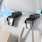 SEAMETAL Car Headrest Hook Premium ABS Rear Seat Hanging Dual Hook 20KG Large Load-Bearing Hook Hanger Universal