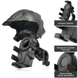 SEAMETAL Motorcycle Cell Phone Holder GPS Shockproof Smartphone Handlebar and Rearview Mirror Mount Airbag Shock Absorber Bracket