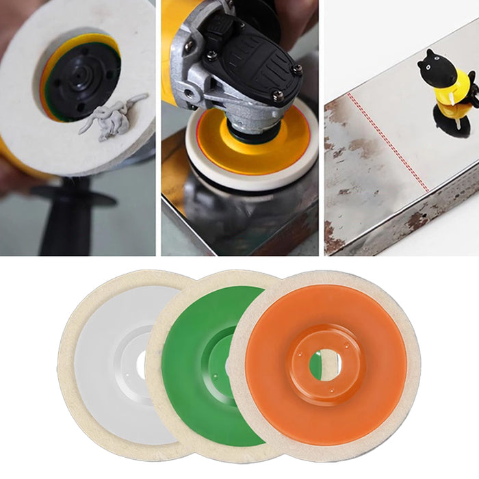 SEAMETAL 3pcs Polishing Wheels Polishing Pad Grinding Disc Angle Grinder Accessories Angle Grinder WheelFelt Polishing Disc Polisherwheel
