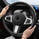 SEAMETAL Round Car Steering Wheel General Car Decoration Accessories Non-slip Gloss Gloss Carbon Fiber Texture Suitable For BMW Audi