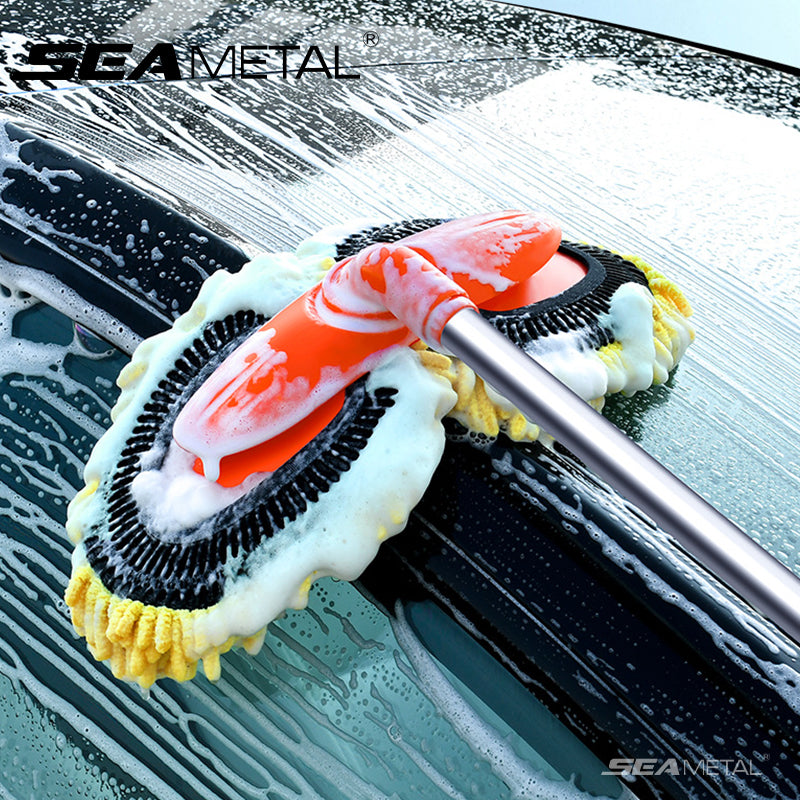 SEAMETAL Durable 360 Rotatable Car Cleaning Brush Dual-Head Car Wash Mop