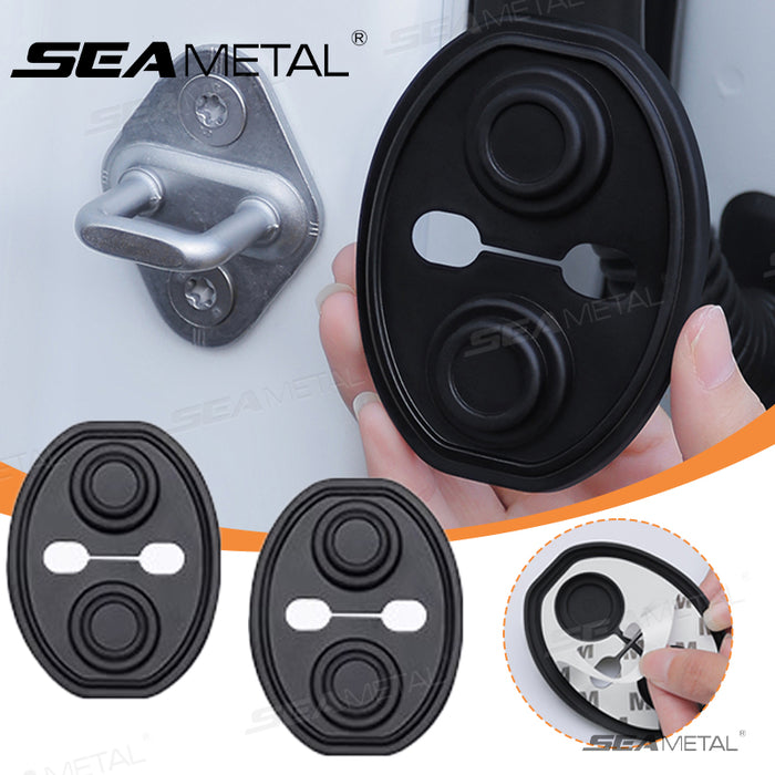 SEAMETAL 4pcs Car Door Silent Shock Pad Silicone Car Door Lock Anti-Collision Protective Cover Shock Pad