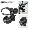 SEAMETAL Foldable Turntable Motorcycle Cup Holder CNC Metal Anti-Vibration Water Cup Bracket Kettle Holder Modified
