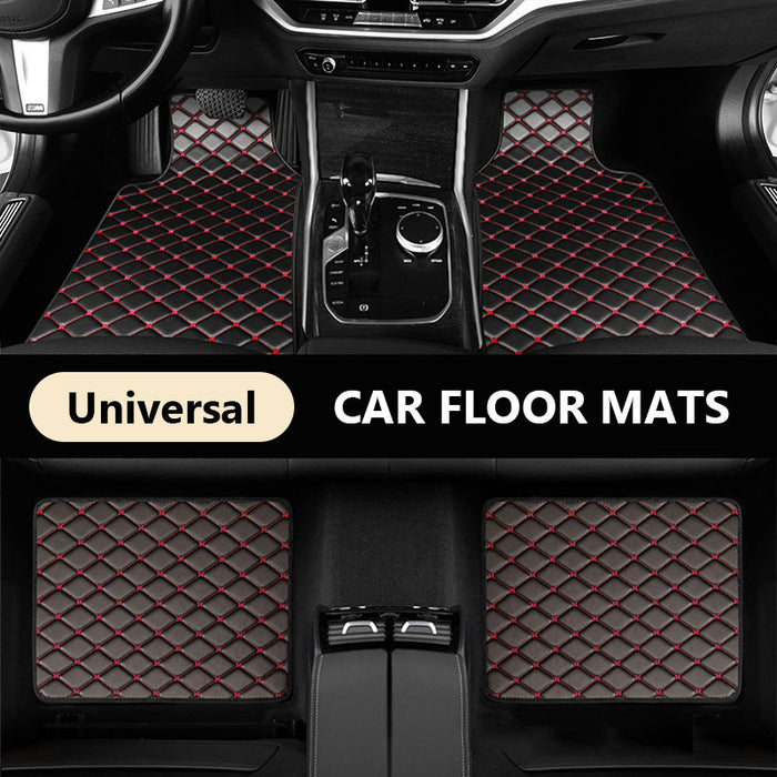 SEAMETAL Car Floor Mats PU Leather Car Carpet Foot Pads 4Pcs/Set