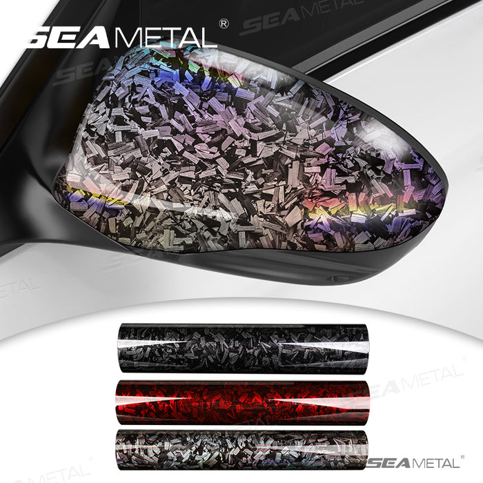SEAMETAL Car Carbon Fiber Protective Film PET Gloss Forged Wrap Sticker