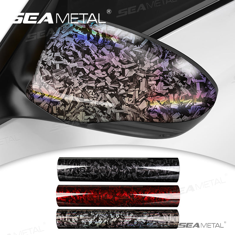 SEAMETAL Car Carbon Fiber Protective Film PET Gloss Forged Wrap Sticker