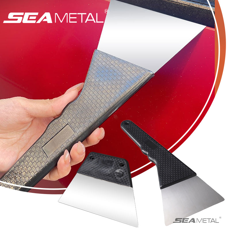 SEAMETAL Window Tint Squeegee Stainless Steel Auto Wrap Tools With Handle Small Cleaner Window Film Remover Car Accessories