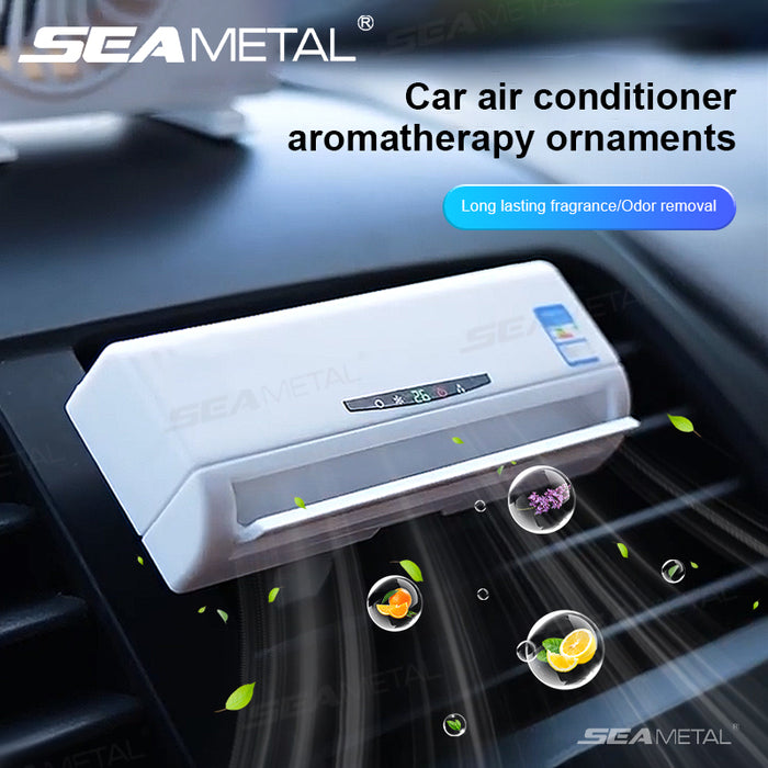 SEAMETAL Car Perfume Diffuser Solar Air Conditioner Shape with Fragrance Tablet SEAMETAL