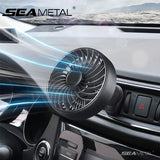 SEAMETAL Car Fan Air Outlet Fan 360 Rotating 3-speed Adjustable Cooling Wind Car Air Vent Conditioning Cold Fan