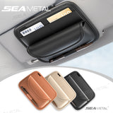 SEAMETAL PU Leather Car Visor Glasses Holder Universal Atuo Sunshade Glasses Bag