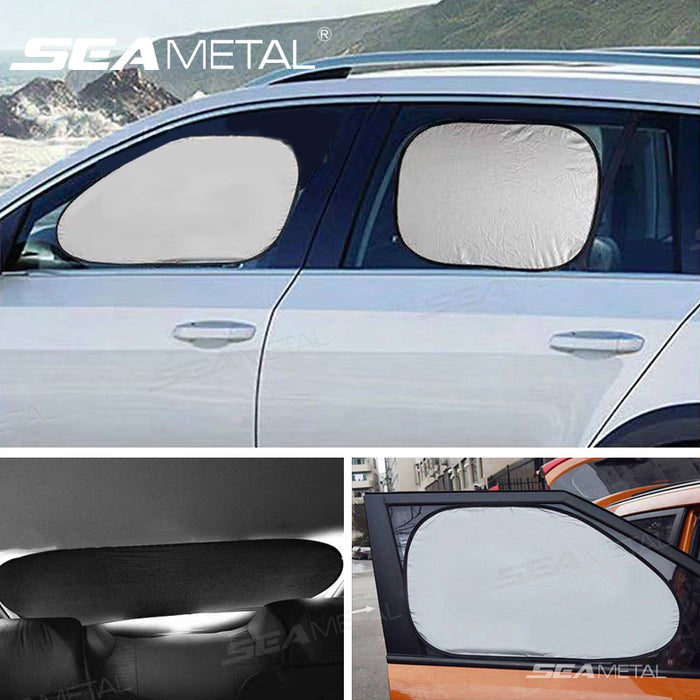 SEAMETAL Car Window Sun Shade Foldable Front Back Side Window Sunshade Cover