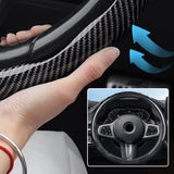 SEAMETAL Round Car Steering Wheel General Car Decoration Accessories Non-slip Gloss Gloss Carbon Fiber Texture Suitable For BMW Audi