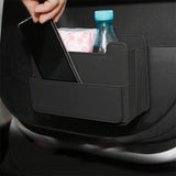 SEAMETAL Car Interior Storage Organizer Foldable Leather Trash Bin Seatback Hanging Multi Pocket Car Door Storage Box Accessories