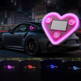 SEAMETAL LED Car Window Ambient Lamp Solar Energy Wiring Free Glowing Heart Atmosphere Neon Light