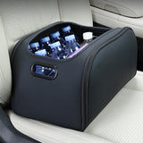 SEAMETAL Leather Multi-functional Car Storage Box, Passenger Side Large Opening Storage Box, Large Capacity Trunk Organizer