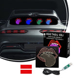 SEAMETAL Creative Fun Red Lips Lamp Car Interior Rear Windshield LED Funny Decorative Lights Display Atmosphere Screen Lights