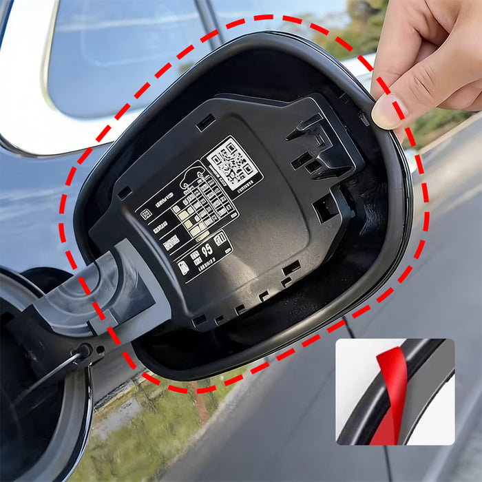 Car Fuel Tank Door & EV Charging Port Seal Strip Micro D-Shape 6x6mm Waterproof Dustproof Rubber Weatherstrip 90cm
