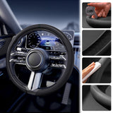 SEAMETAL O Type Car Steering Wheel Protect Cover Universal Leather 38CM Sweat-Absorbing Non-Slip Breathable Car Accessories