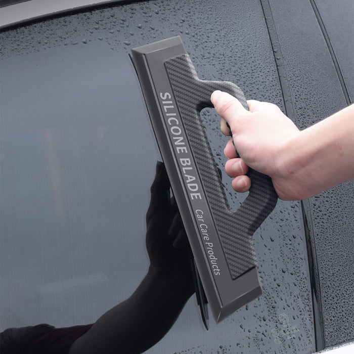 SEAMETAL Non-Scratch Soft Silicone Car Wash Wiper Handy Squeegee Water Window Wiper Drying Scraper Blade with Handle