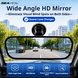SEAMETAL Suction Cup Auxiliary Rearview Mirror with Adjustable Joints, Round or Rectangular Glass for Smooth Surfaces