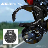 SEAMETAL Foldable Turntable Motorcycle Cup Holder CNC Metal Anti-Vibration Water Cup Bracket Kettle Holder Modified Accessories